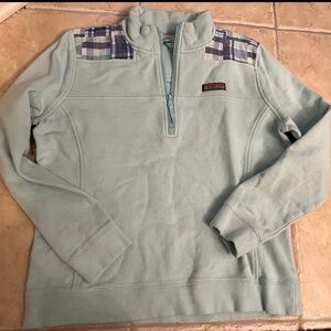 Pale blue vineyard vines quarter zip sweatshirt - size large